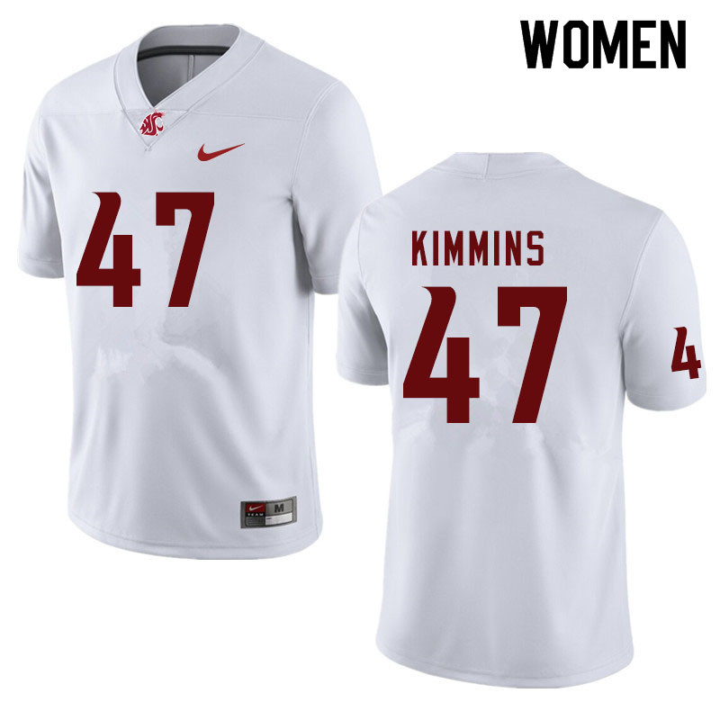 Women #47 Henry Kimmins Washington State Cougars College Football Jerseys Sale-White